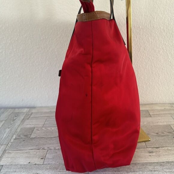 Michael Kors Red Nylon & Tan Leather Trim Tote - Picture 6 of 15